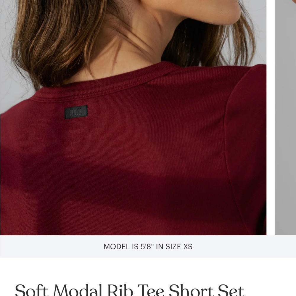LUNYA Soft Modal Rib Tee Short Set - Picture 3 of 4